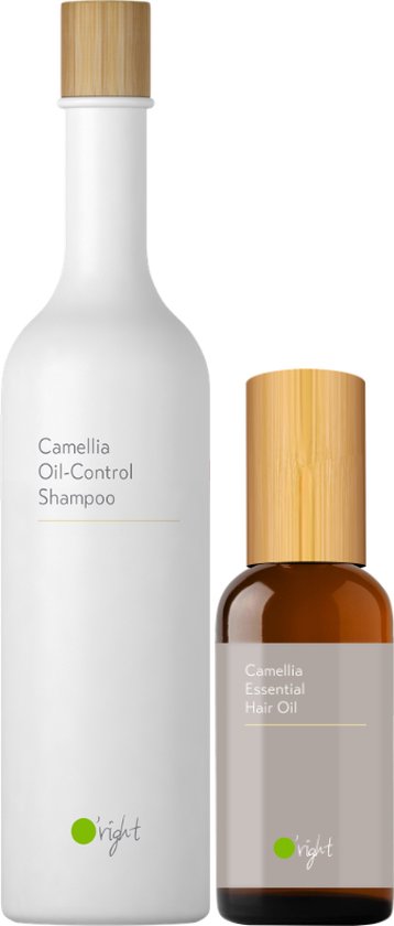 O’right Duo Camellia Shampoo 400ml En Camellia Essential Hair Oil 100ml | Natuurlijke shampoo tegen vet haar en voedend haarserum