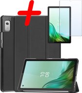 Hoesje Geschikt voor Lenovo Tab M9 Hoes Case Tablet Hoesje Tri-fold Met Screenprotector - Hoes Geschikt voor Lenovo Tab M9 Hoesje Hard Cover Bookcase Hoes - Zwart