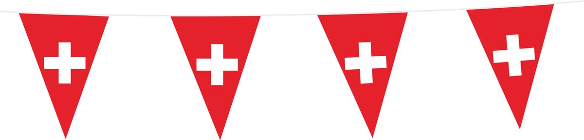 Vlaggenlijn Zwitserland 10 Meter - Voetbal EK WK Landen Feest Versiering Decoratie