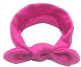 CHPN - Haarbanden - Hoofdband - Meisjeshaarband - Kinderhaarband - Voor Tieners - Meiden - Vrouwen - Strik - Effen - Donker roze - Hippe haarband