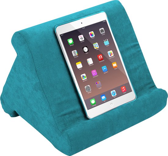 Foto: Orange donkey tablet kussen blauw 3 kijkhoeken tablet pillow tablet houder tablet standaard pillow pad tablet kussen houder ook geschikt voor smartphone boek of e reader 29x23x26 cm