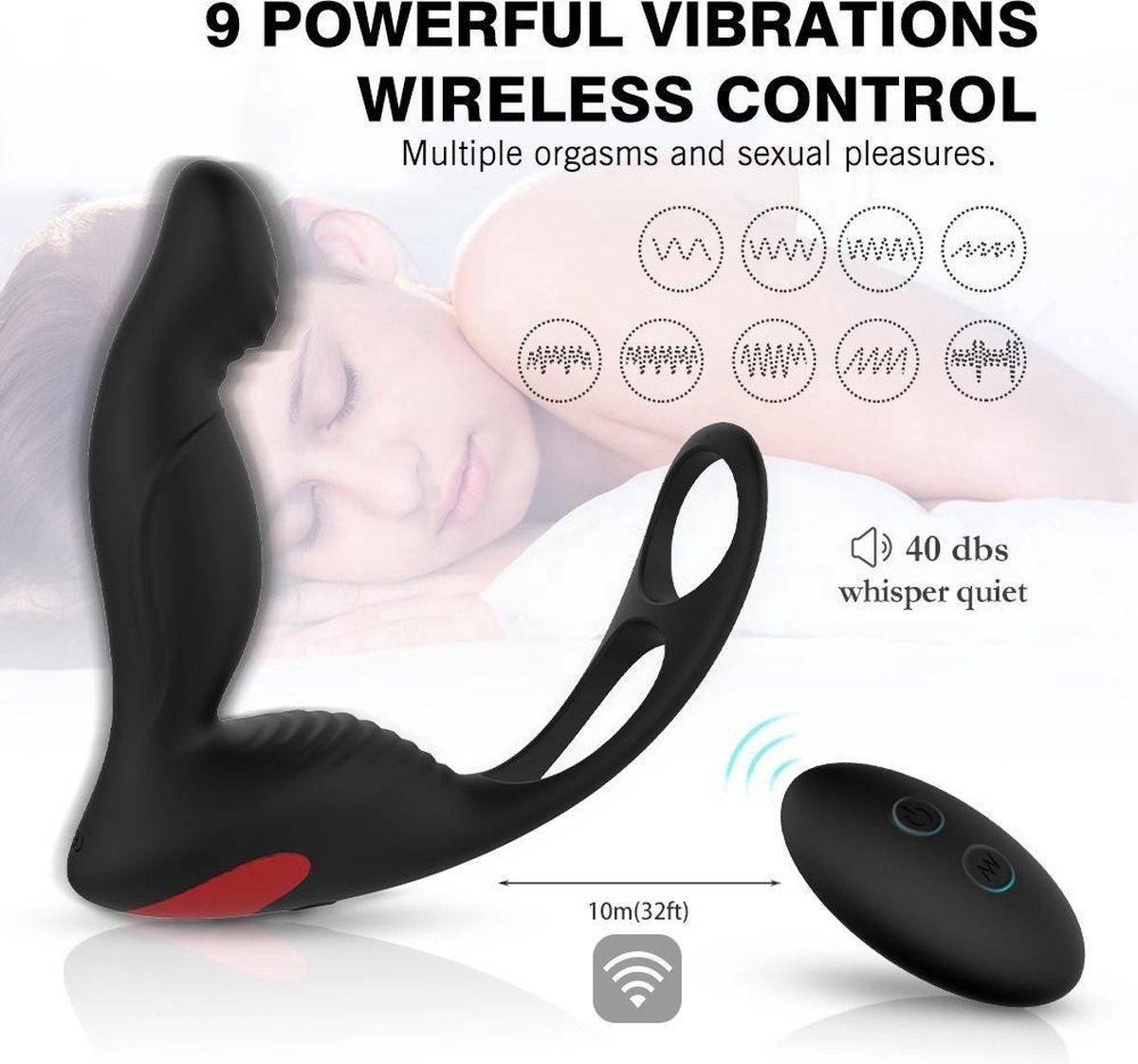 Goedkoopste Darom! Prostaat massager met 9 standen - Anale vibo met penisring - Prostaat stimulator voor mannen