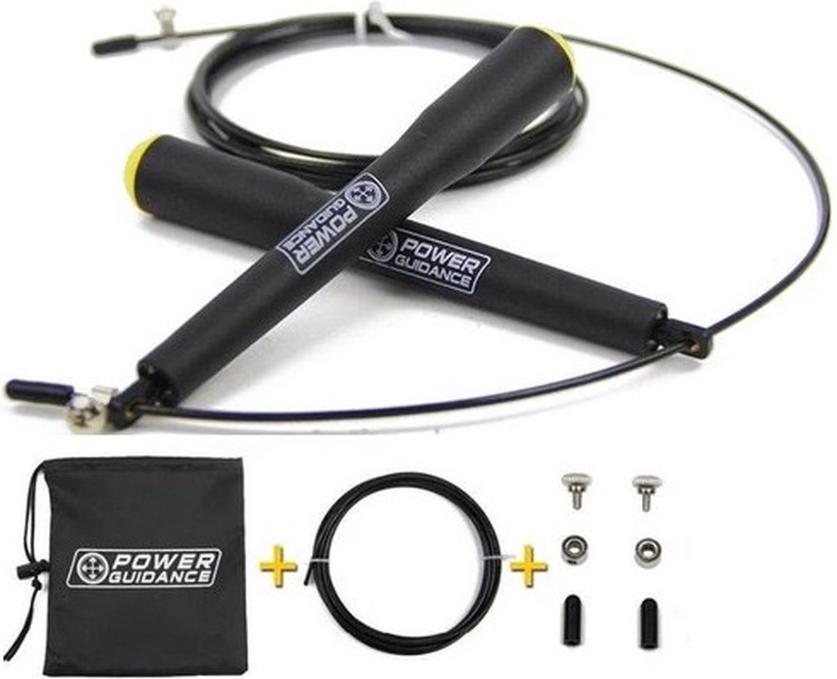 Duurzaam Sport Springtouw - Speed Rope - Crossfit Fitness - Speedrope Zwart