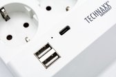 Technaxx TX-223 Prise secteur - Bureau - USB-A, USB-C - Tiroir smartphone - Wit