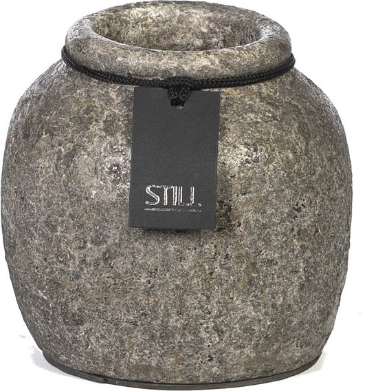 STILL Kleine Vaas - Pot - Aardewerk - Earth - Grijs - 12x12 cm