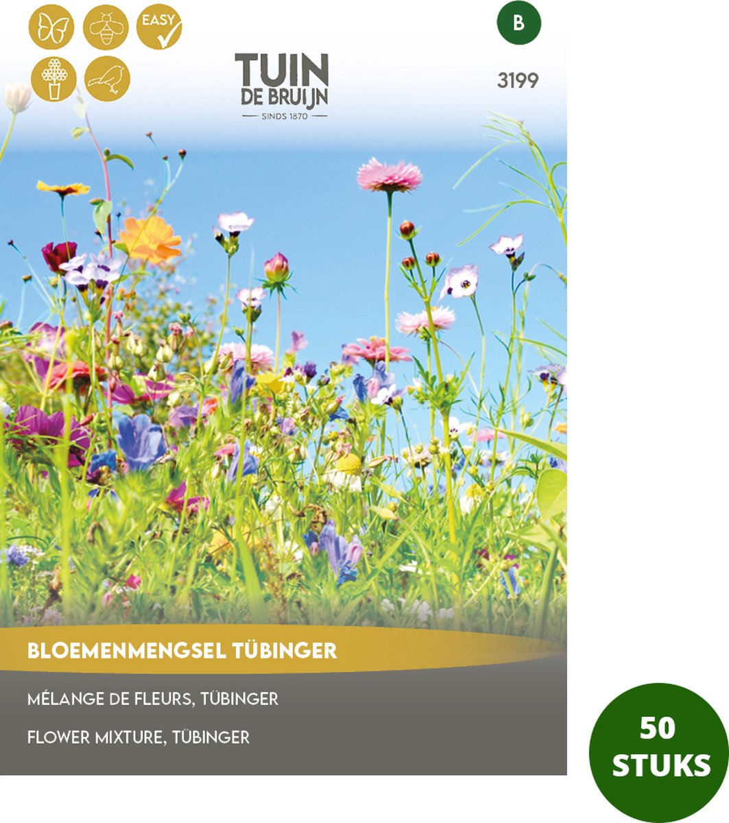 Tuin de Bruijn® - Tübinger bloemenmengsel - 50 uitdeelzakjes - leuk als cadeau