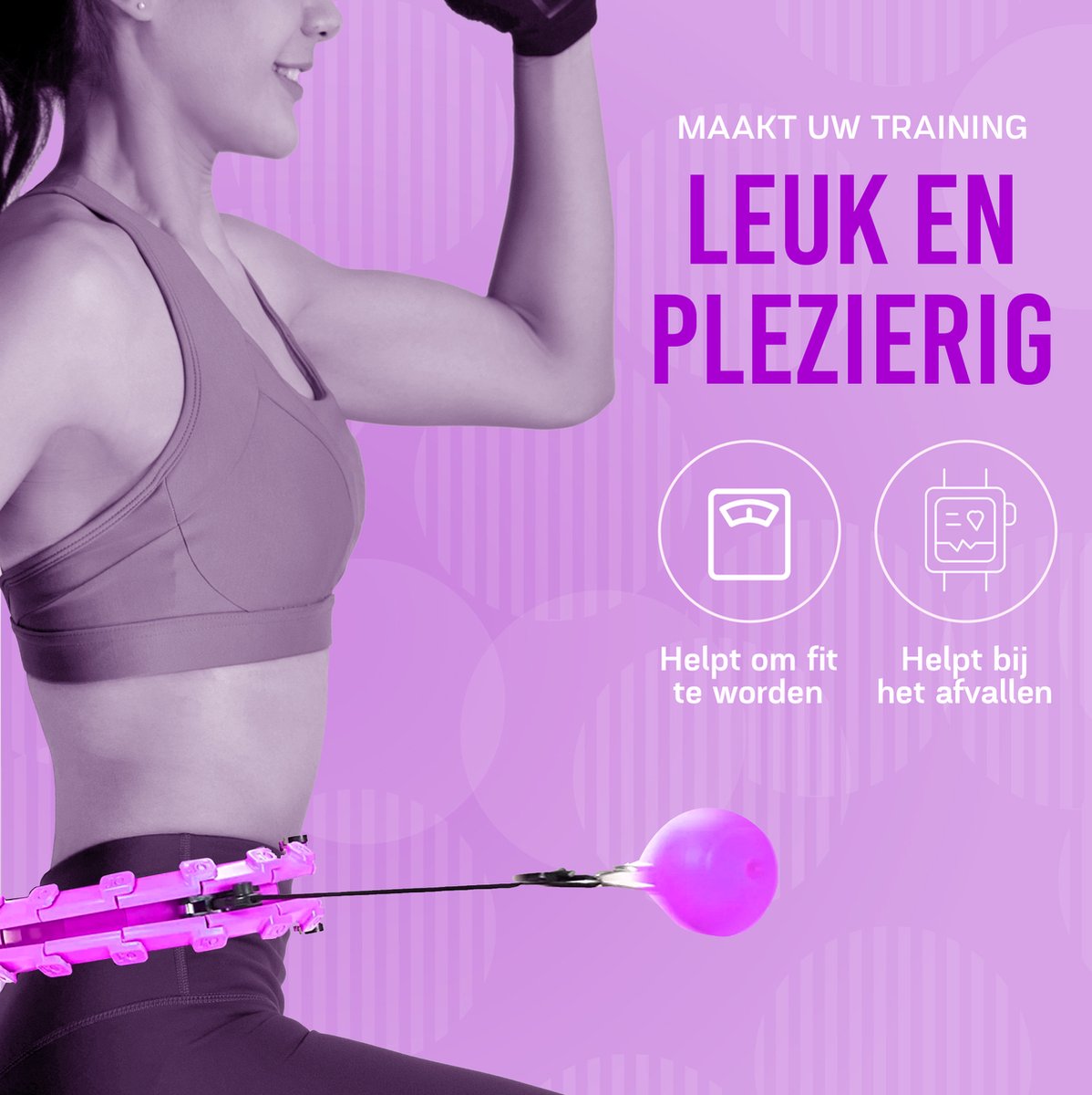 myhula Smart hoelahoep voor volwassenen met gewichtsbal en noppen
