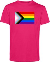 T-shirt LHBTIQ+ Vlag | Gay pride shirt kleding | Regenboog kleuren | LGBTQ | Roze | maat XL