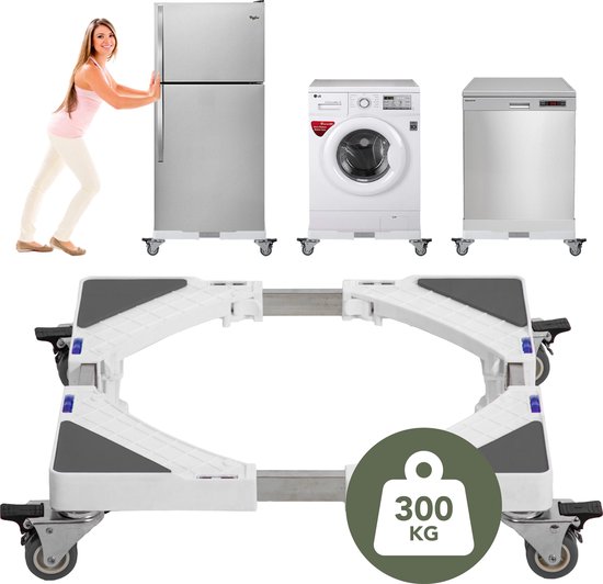 OMEVA® Wasmachine Verhoger met 4 Dubbele Wielen- Verhoging voor Wasmachine  -... | bol.com