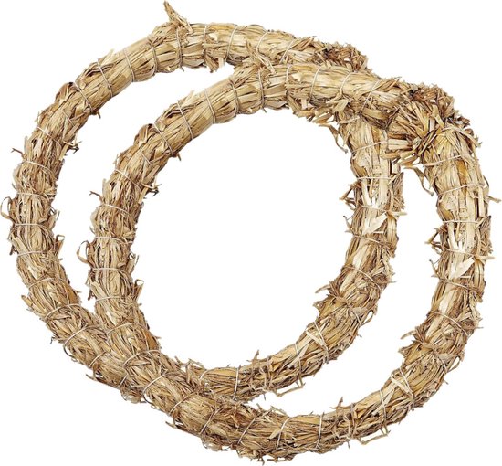 Strokrans stro Romeinse decoratieve krans 30/4cm 2 stuks