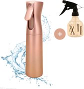 BeautyFit® - Luxe Waterspuit Haar PRO - 2 stuks - Incl. E-book - Mist Verstuiver - Waterverstuiver Krullen - Plantenspuit - Mist Spray Bottle - Waterspuit - Sprayflacon - Mist Spray - Plantensproeier - 2-delig - Rose/Goud