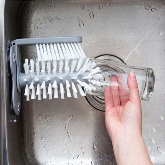 BÜMAG eG Professionele glazen spoelborstel met 3 kolommen (24/24/24 cm