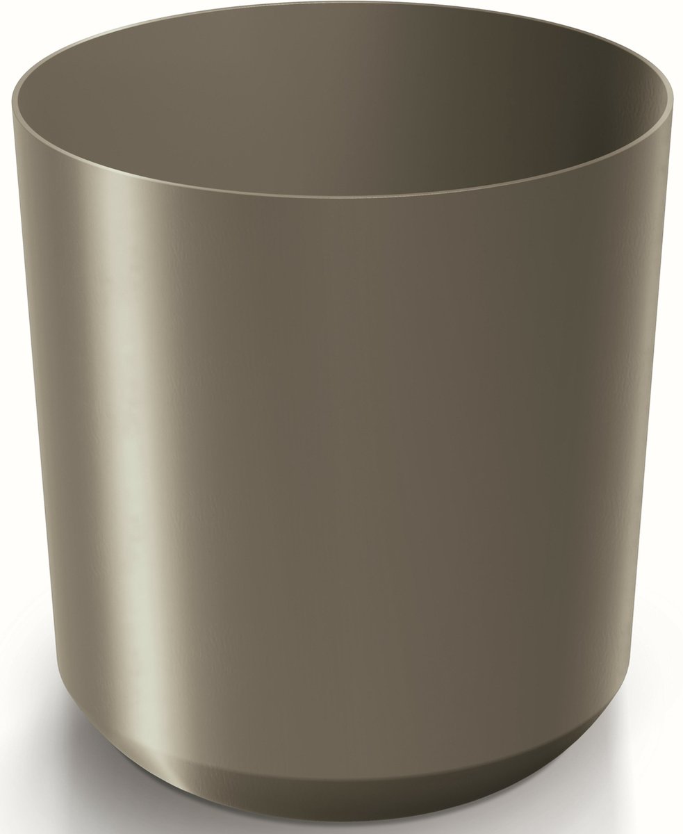 Prosperplast Plantenpot/bloempot Babylon - kunststof - buiten/binnen - titanium grijs - D24 x H24 cm
