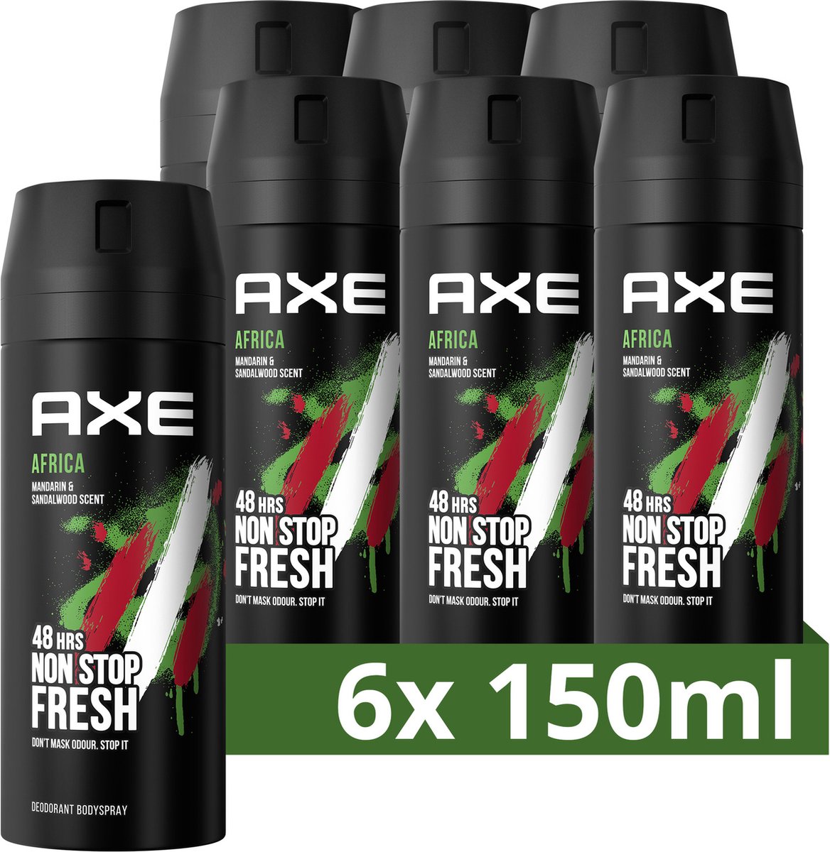 AXE Africa Deodorant Bodyspray - 6 x 150 ml - Voordeelverpakking - Axe