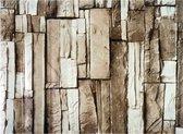 Raved Raamfolie/Plakfolie - Decoratiefolie - Stenen Muur Print Bruin/Grijs - 2 m x 45 cm