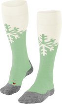 FALKE SK2 Ski intermédiaire anti ampoules, chaussettes de sports d'hiver anti-transpiration en laine mérinos femme vert - Taille 41-42