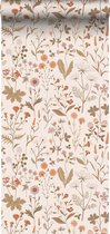 ESTAhome papier peint champ fleurs beige - 139596 - 0 x 10,05 m