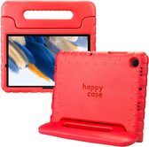 HappyCase Housse de Tablette Kinder Convient pour Samsung Tab A8 | Couverture adaptée aux enfants | Couvercle de protection | Couverture pour enfants | avec poignée et support | Rouge