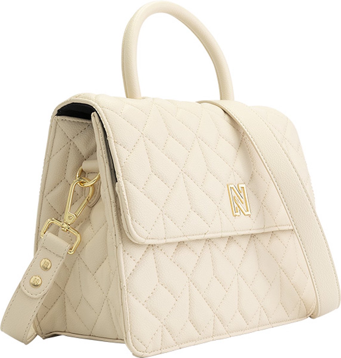 NICOLE & DORIS Dameshandtas, schoudertas, kleine schoudertas, modieus, crossbody, tas met ketting, PU-leer, koppelingstas, Zwart, L, Uniek