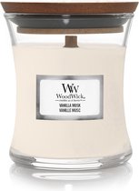 WoodWick Geurkaars Mini Vanilla Musk - 8 cm / ø 7 cm