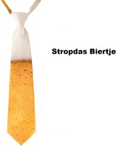Stropdas Biertje 40cm - Bier feest Apres ski Oktoberfest Carnaval gele rakker festival feest biertje