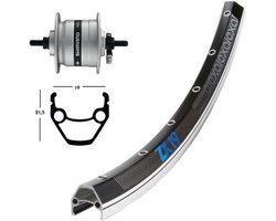 Exal Zx19 Dynamo Shimano Dh3n31 26´´ Voorwiel Zwart 9 x 100 mm