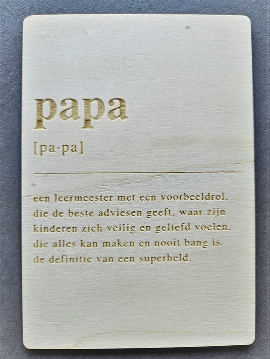 Houten Bedankje Papa | Cadeau kaart | Bedankkaart Papa | Mikki Joan