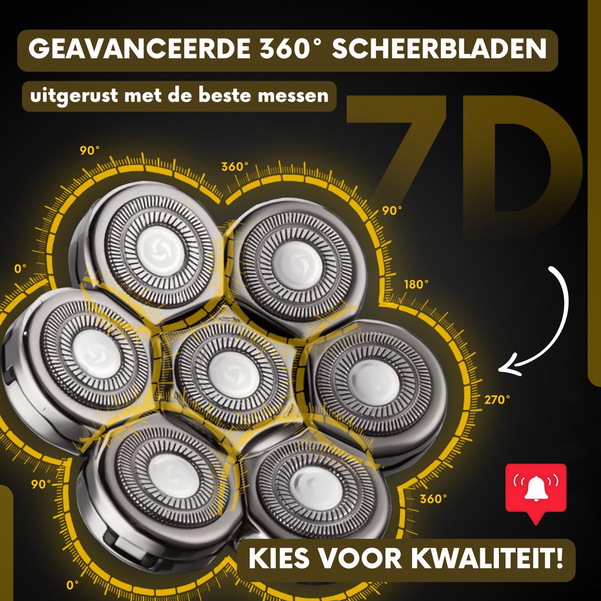 6-in-1 Scheerapparaat Mannen – Trimmer - Tondeuse - Sansbeauté® SkullSharp PRO MAGNETIC - Electric Face & Head Shaver - Shave - Hoofd Kaal Scheren – Nat & Droog - USB Opladen - Elektrisch thumbnail 5