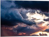 Acrylglas - Donkere Wolken bij Zonsondergang - 80x60 cm Foto op Acrylglas (Wanddecoratie op Acrylaat)