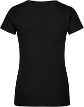 Women´s V-hals T-shirt met korte mouwen Black - L
