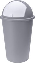 Vuilnisbak/afvalbak/prullenbak grijs met deksel 50 liter - Vuilnisbakken/afvalbakken/prullenbakken