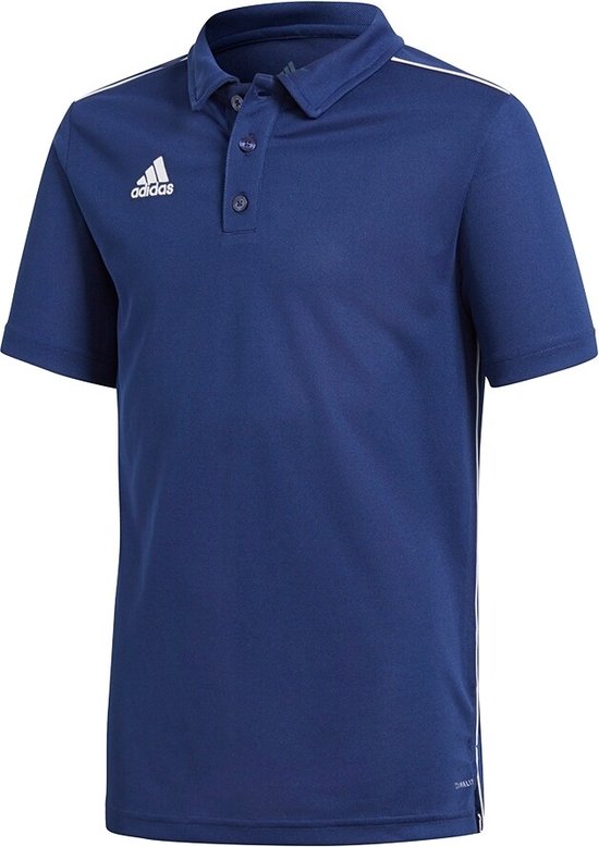 adidas - Core 18 Polo JR - Voetbalshirt Blauw - 116 - Blauw
