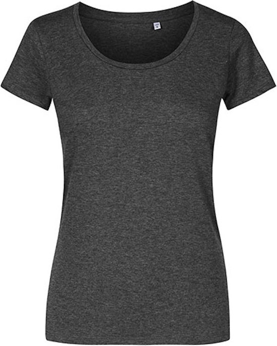 Women's T-shirt met ruime ronde hals Heather Black - XS