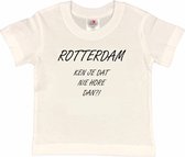 Rotterdam Kinder t-shirt | Rotterdam ken je dat nie hore dan?! | Verjaardagkado | verjaardag kado | grappig | jarig | Rotterdam | Feyenoord | cadeau | Cadeau | Wit/zwart | Maat 86/92
