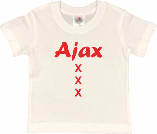Amsterdam Kinder t-shirt | AJAX XXX | Verjaardagkado | verjaardag kado | grappig | jarig | Amsterdam | Ajax | cadeau | Cadeau | Wit/rood | Maat 158/164