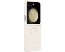 Silicone Case with Ring geschikt voor Samsung Galaxy Z Flip5 - Cream