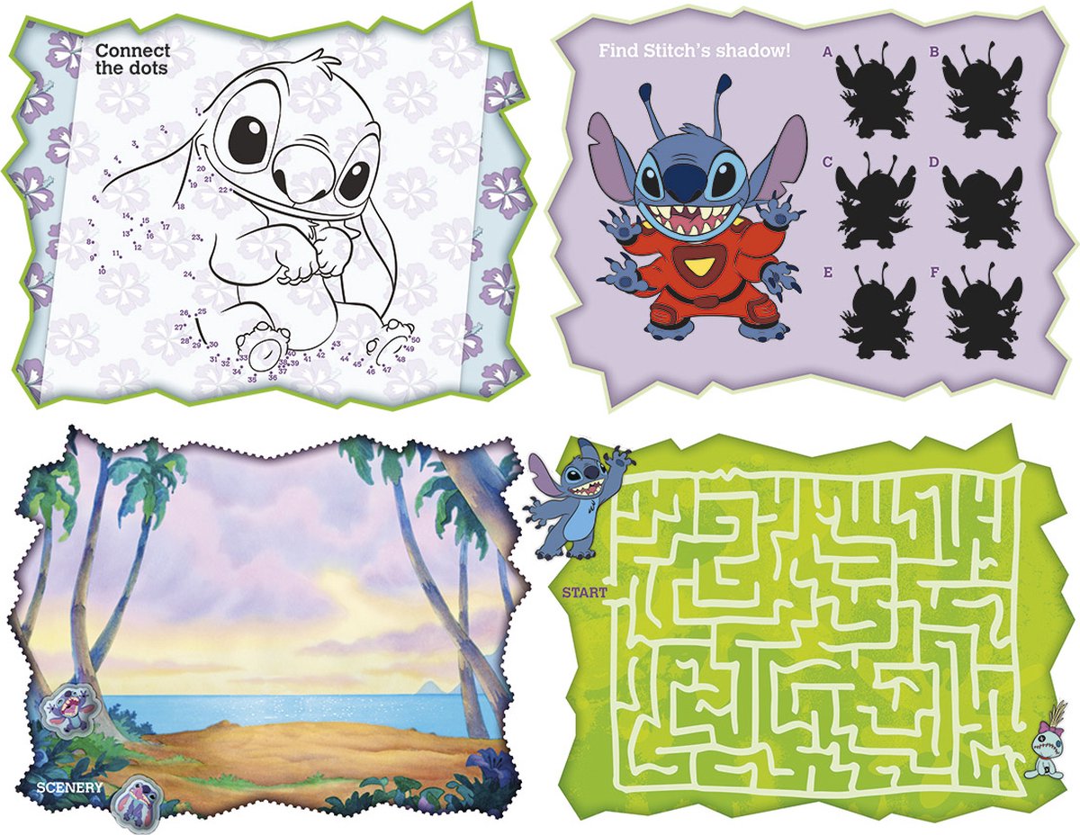 Disney Stitch stickers - Totum super stickerset XL 7 vellen | speelgoed knutselen en stickeren meisjes en jongens - incl. luxe stickers en spelletjes — afbeelding 2