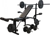 Duke Fitness Halterbank Set – Inclusief 50 kg Gewichten – Verstelbare Halterbank met Pec Fly en Leg Extension