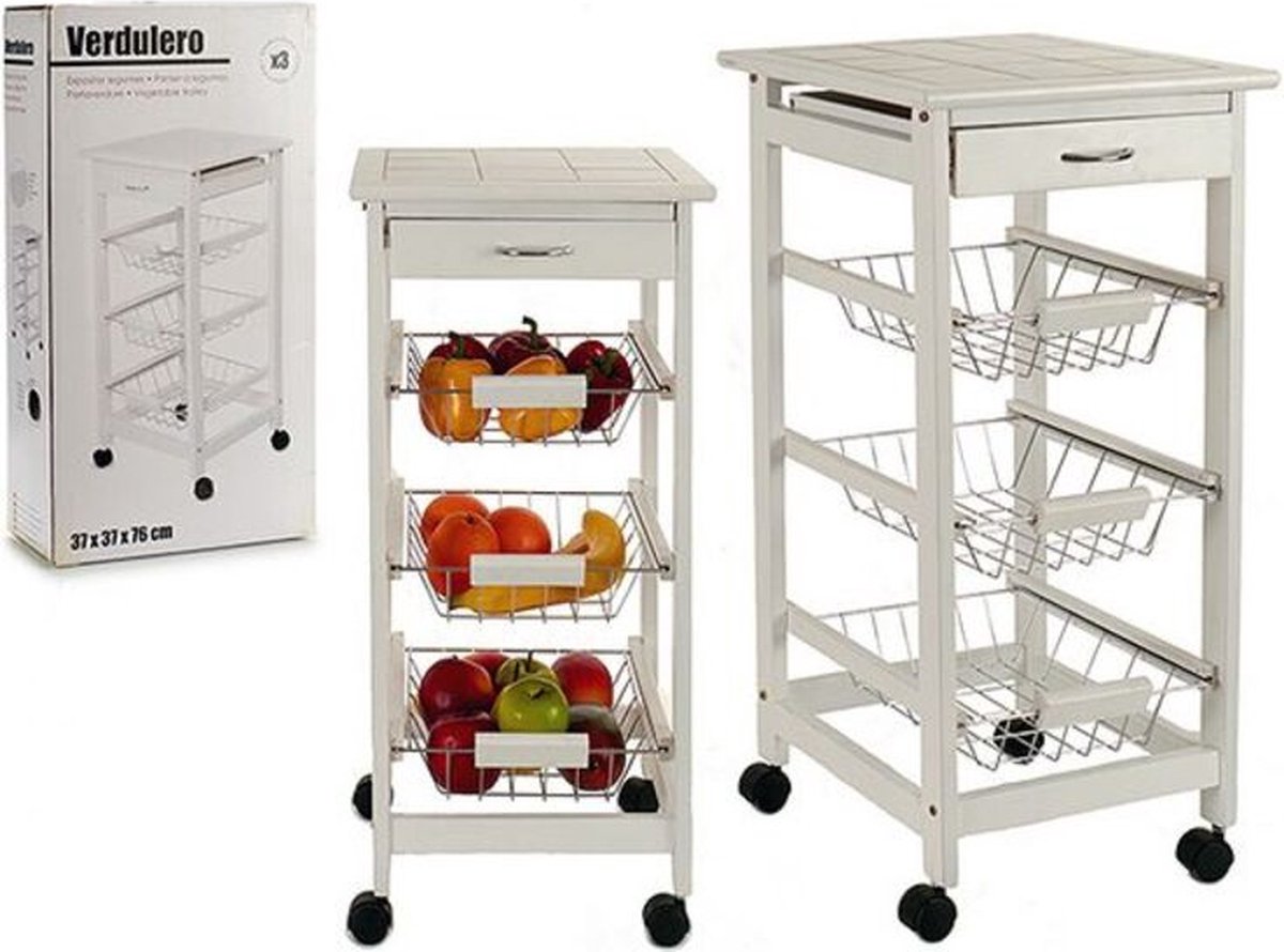 Vegetable trolley 3 tier stand (37 x 76 x 37 cm)