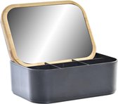 Sieradendoosje gemaakt van bamboe met spiegel DKD Home Decor Zwart (15,5 x 11 x 5,8 cm)