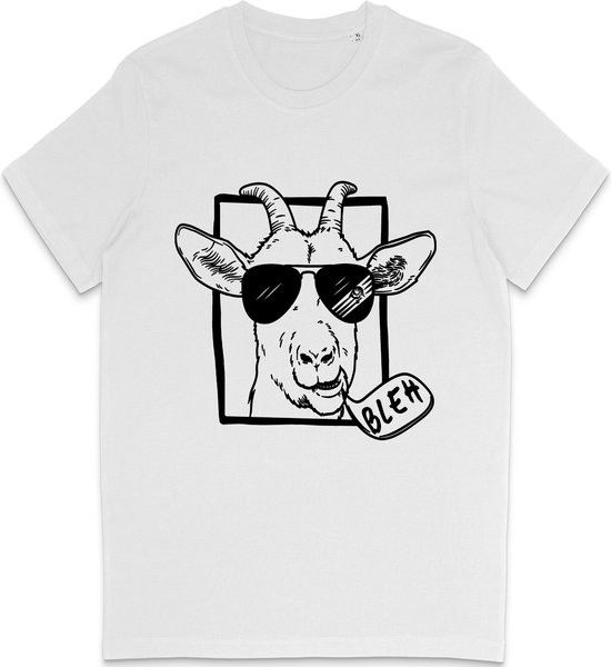 T Shirt Grappige Geit - Heren en Dames T Shirt - Wit - 3XL