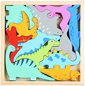 Cartoon - 3D Puzzels - Dieren - Dino - Leren - Montessori - Puzzel - Houten spel - Educatief speelgoed voor Kinderen