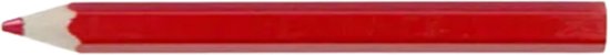 Stem/bureaupotlood rood - rode kern - 6 kantig en 85 mm lang met geslepen punt