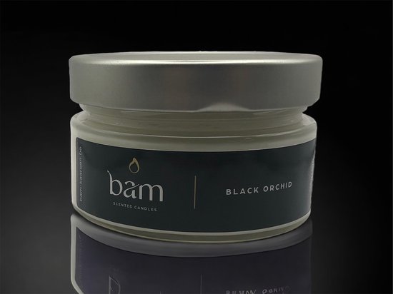 BAM kaarsen - geurkaars zwarte orchidee - 35 branduren - op basis van zonnebloemwas - cadeau - vegan - black orchid