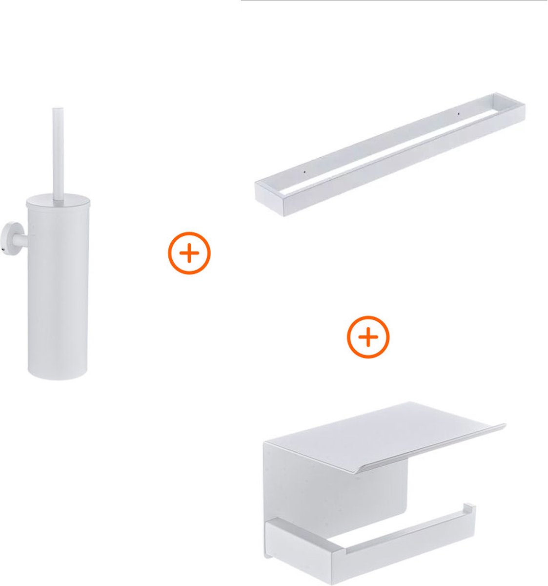 Toilet accessoires set Mat wit design met beugel