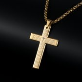 Croix cubaine pour homme - Collier croix dorée plat - Collier homme - Collier homme - Collier pour homme - cadeau homme - Géométrie Gothique - Punk - sainte croix -