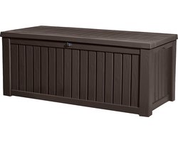 Rockwood Kussenbox, regenbestendig, tuinkussenbox, bruin, 570L balkon kussenbox