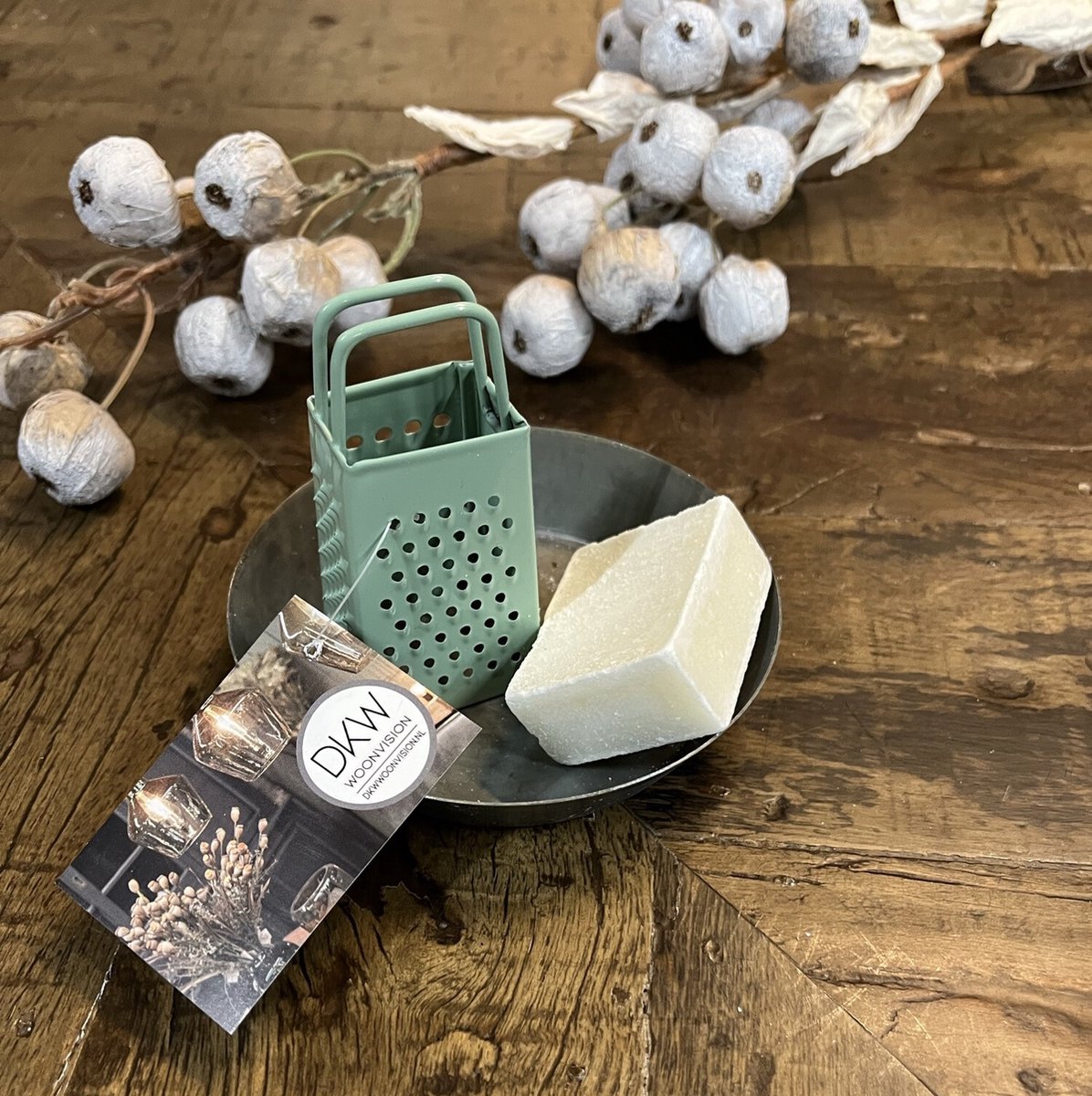 Cadeaupakketje amber (kleur naar keuze) lichtgroen