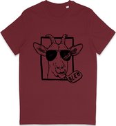 T Shirt Grappige Geit - Heren en Dames T Shirt - Bordeaux Rood - XXL