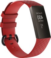 Strap-it Siliconen bandje - geschikt voor Fitbit Charge 3 / Fitbit Charge 4 - rood - Maat: Maat S